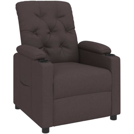 Fauteuil relax  Fauteuil inclinable Marron foncé Tissu