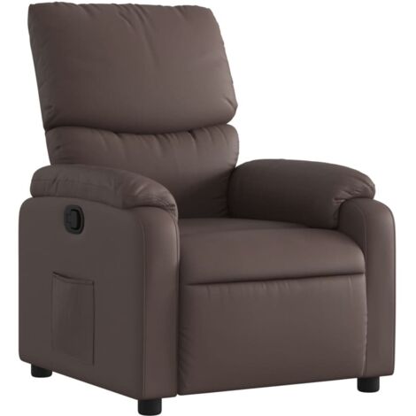 Fauteuil relax  Fauteuil inclinable Marron Similicuir