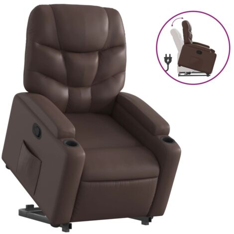 Fauteuil relax  Fauteuil inclinable marron similicuir