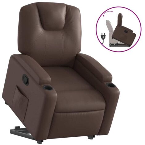 Fauteuil relax  Fauteuil inclinable marron similicuir