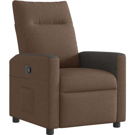Fauteuil relax  Fauteuil inclinable Marron Tissu