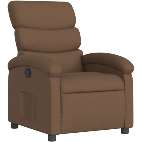 Fauteuil relax  Fauteuil inclinable Marron Tissu