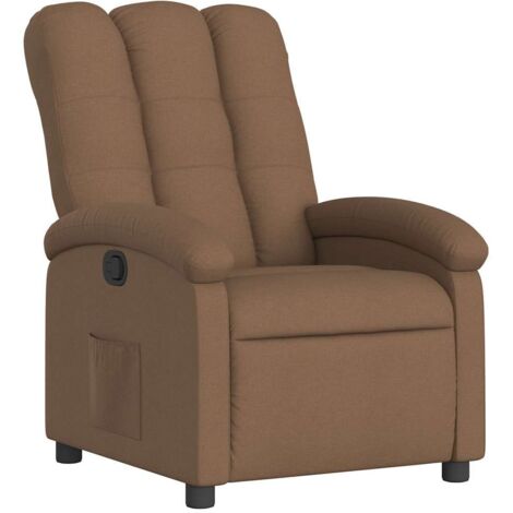 Fauteuil relax  Fauteuil inclinable Marron Tissu