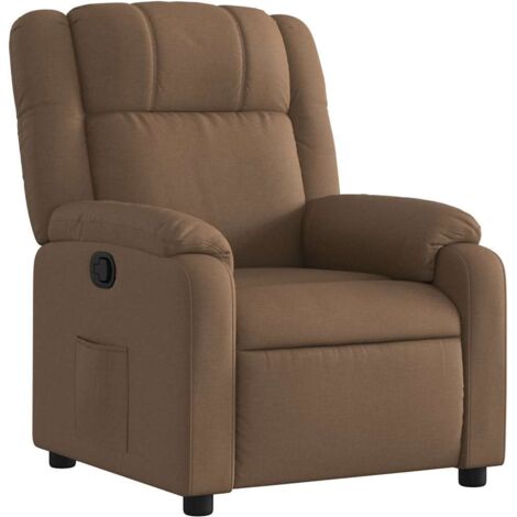 Fauteuil relax  Fauteuil inclinable Marron Tissu