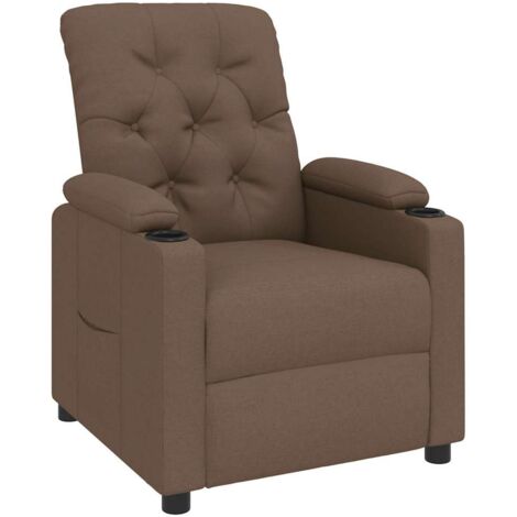Fauteuil relax  Fauteuil inclinable Marron Tissu