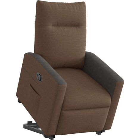 Fauteuil relax  Fauteuil inclinable Marron Tissu