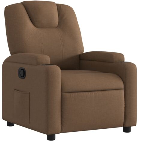 Fauteuil relax  Fauteuil inclinable Marron Tissu