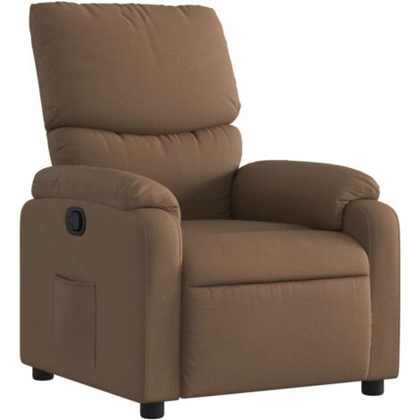 Fauteuil relax  Fauteuil inclinable Marron Tissu