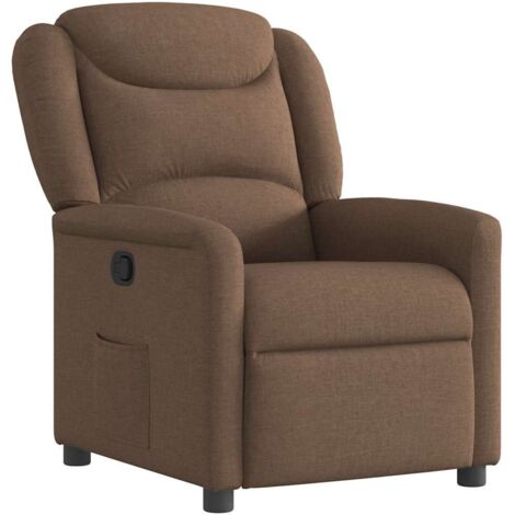 Fauteuil relax  Fauteuil inclinable Marron Tissu
