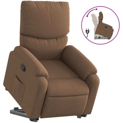 Fauteuil relax  Fauteuil inclinable Marron Tissu