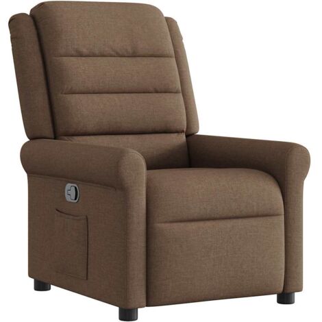 Fauteuil relax  Fauteuil inclinable Marron Tissu