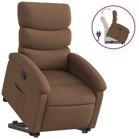 Fauteuil relax  Fauteuil inclinable Marron Tissu