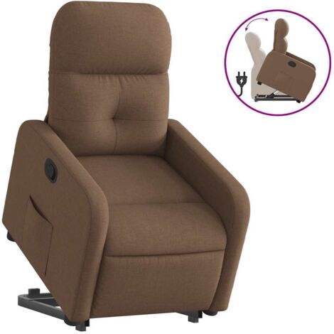 Fauteuil relax  Fauteuil inclinable Marron Tissu