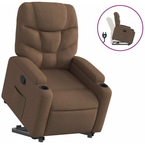 Fauteuil relax  Fauteuil inclinable Marron Tissu