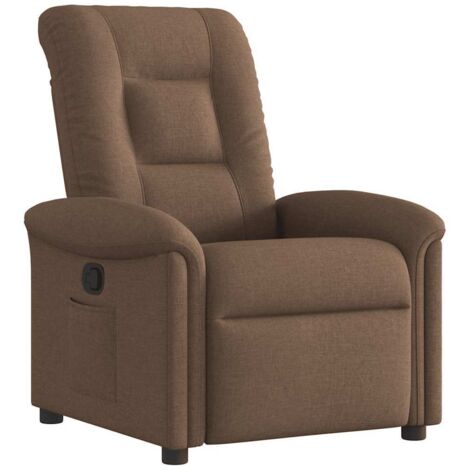 Fauteuil relax  Fauteuil inclinable Marron Tissu