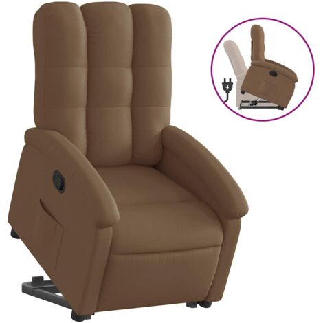 Fauteuil relax  Fauteuil inclinable Marron Tissu