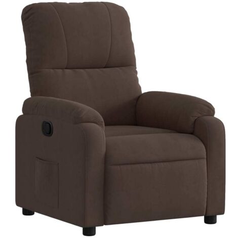 Fauteuil relax  Fauteuil inclinable marron tissu microfibre