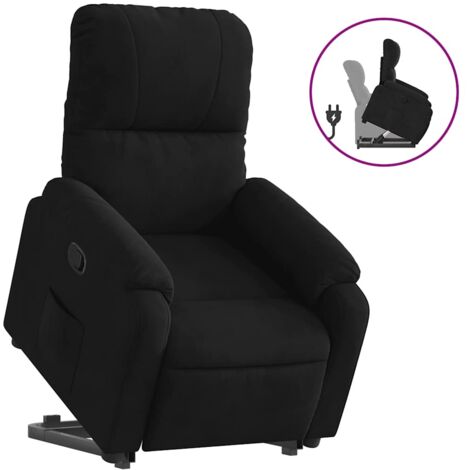 Fauteuil relax  Fauteuil inclinable noir tissu microfibre