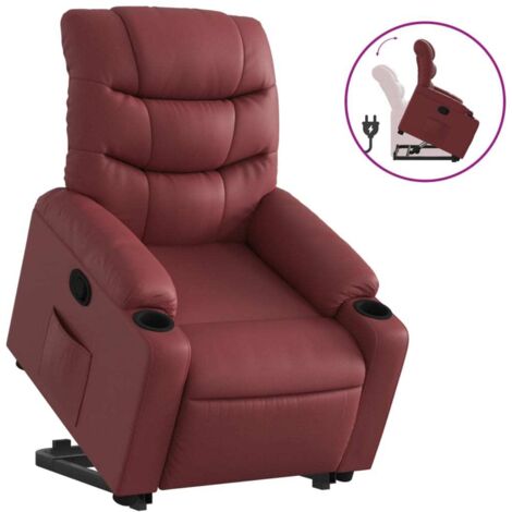 Fauteuil relax  Fauteuil inclinable Rouge bordeaux Similicuir