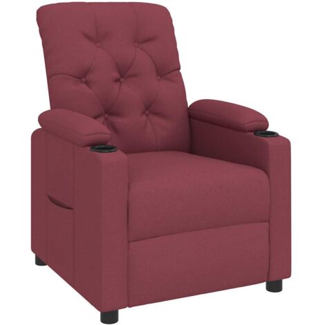 Fauteuil relax  Fauteuil inclinable Rouge bordeaux Tissu