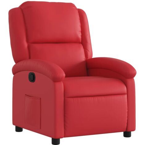 Fauteuil relax  Fauteuil inclinable Rouge Similicuir