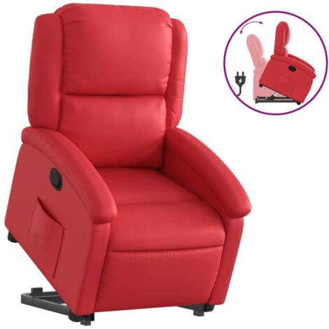 Fauteuil relax  Fauteuil inclinable Rouge Similicuir