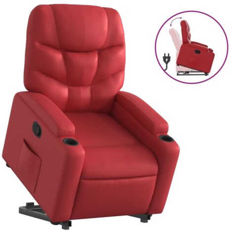 Fauteuil relax  Fauteuil inclinable Rouge Similicuir