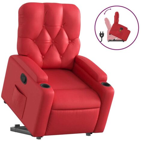 Fauteuil relax  Fauteuil inclinable Rouge Similicuir