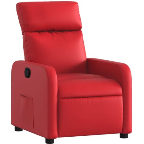 Fauteuil relax  Fauteuil inclinable Rouge Similicuir