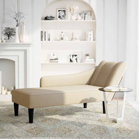 Fauteuil relax  Fauteuil long avec accoudoir droit crème tissu