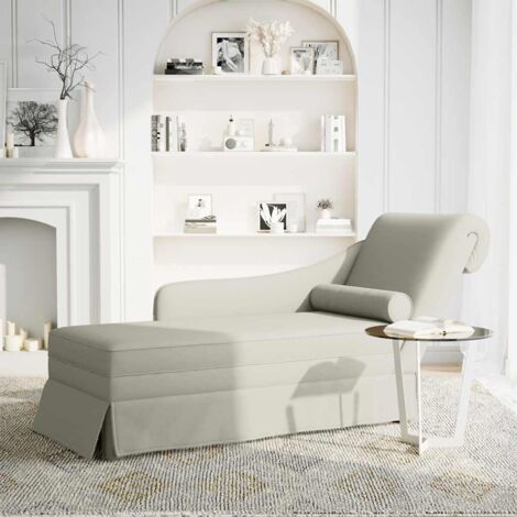Fauteuil relax  Fauteuil long avec traversin et accoudoir droit crème velours