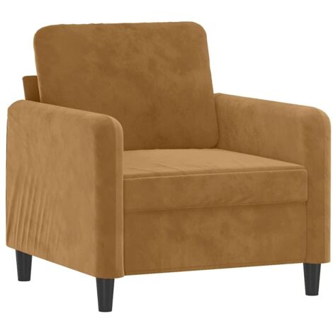 Fauteuil relax  Fauteuil Marron 60 cm Velours