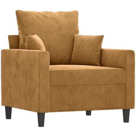 Fauteuil relax  Fauteuil Marron 60 cm Velours