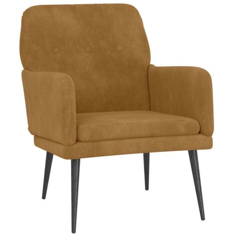 Fauteuil relax  Fauteuil Marron 62x79x79 cm Velours