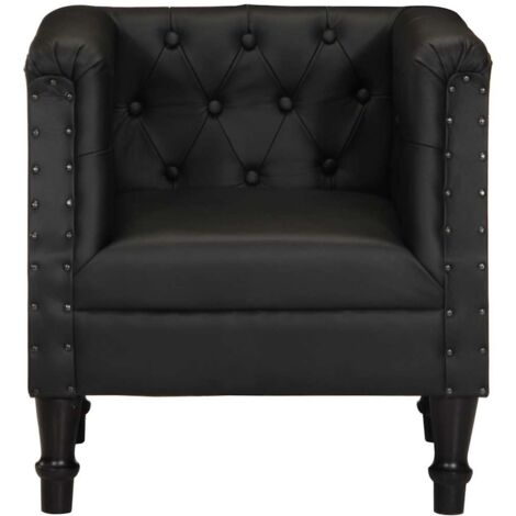 Fauteuil relax  Fauteuil Noir Cuir véritable