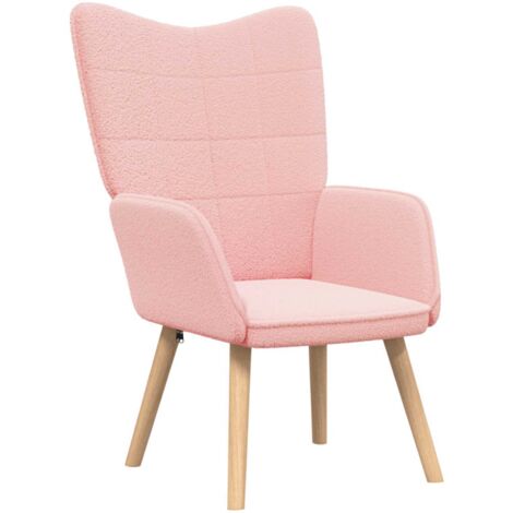 Fauteuil relax Fauteuil Rose 62 x 67 x 95,5 cm Tissu Sherpa