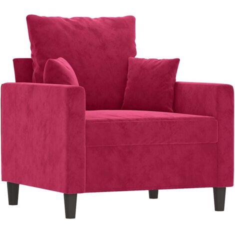 Fauteuil relax  Fauteuil Rouge bordeaux 60 cm Velours