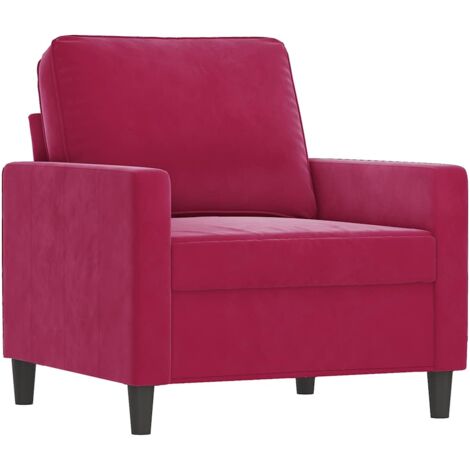 Fauteuil relax  Fauteuil Rouge bordeaux 60 cm Velours