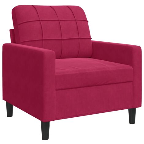 Fauteuil relax  Fauteuil Rouge bordeaux 60 cm Velours