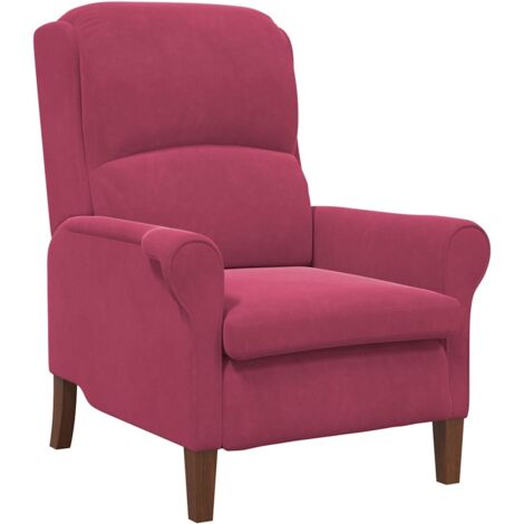 Fauteuil relax  Fauteuil Rouge bordeaux Velours