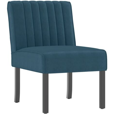 Fauteuil relax  Fauteuil sans accoudoirs bleu velours