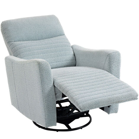 Fauteuil relax inclinable 360° avec repose-pieds, pivotant, 82x90,5x101 cm, gris-bleu
