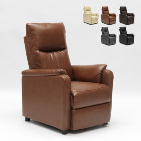 Fauteuil relax inclinable avec repose-pieds en similcuir Giulia