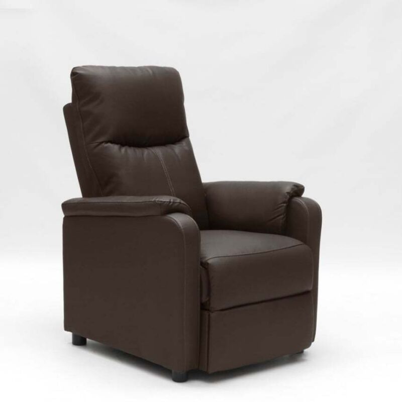 Fauteuil relax inclinable avec repose-pieds en similicuir Giulia - Marron foncé Fauteuil relax inclinable avec repose-pieds en similicuir Giulia - Marron foncé