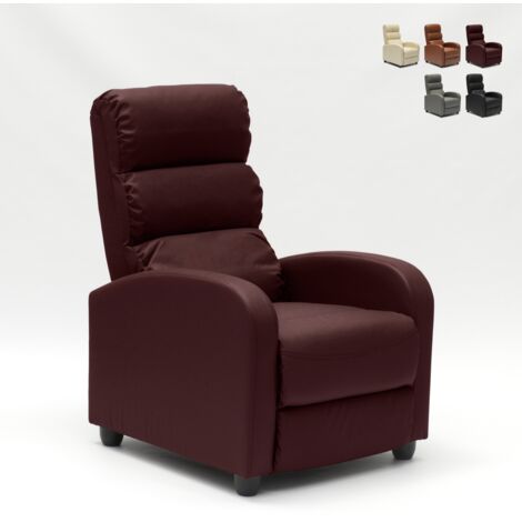 Fauteuil relax inclinable avec repose-pieds en similicuir Alice