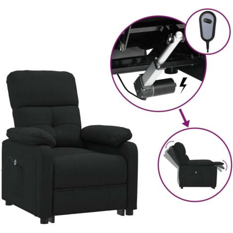 Fauteuil Relax inclinable électrique- Fauteuil inclinable de Salon Noir Tissu -BV41634