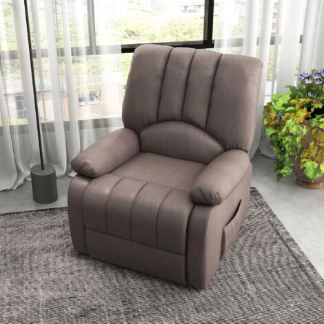Fauteuil relax inclinable électrique releveur avec repose-pied et télécommande 86 x 92 x 102 cm gris