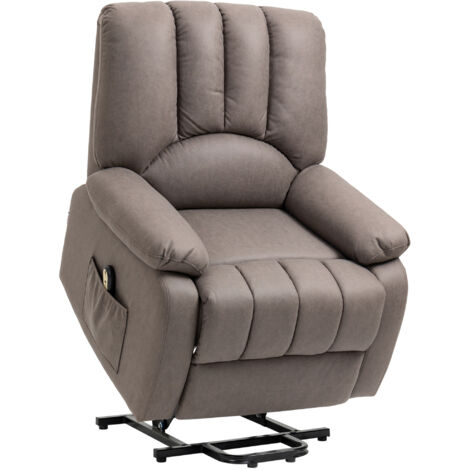 Fauteuil relax inclinable électrique releveur avec repose-pied et télécommande 86 x 92 x 102 cm gris