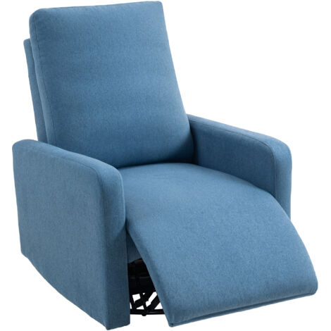 Fauteuil Relax Inclinable Manuellement à 135°, Pivotant à 360° avec Fonction Bascule, Bleu