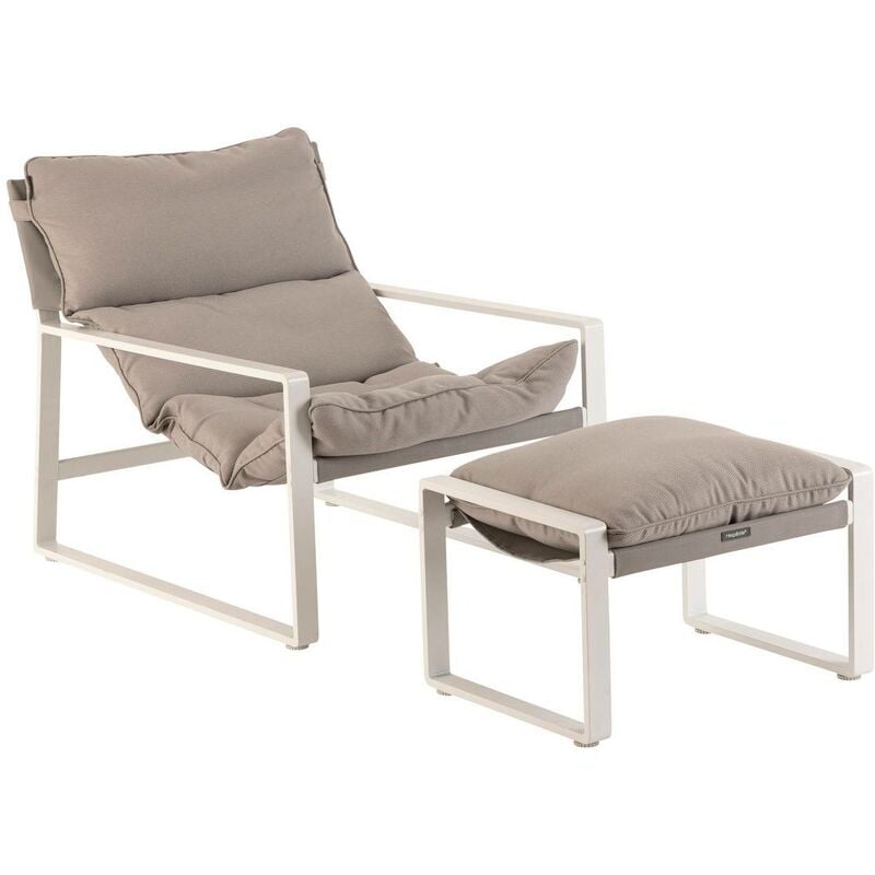 Hesperide - Fauteuil relax de jardin Lambinio blanc en aluminium en acier traité en epoxy - Hespéride